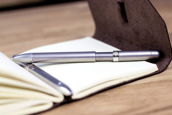 Hribarcain’s titanium pen is perfectly cylindrical, but won’t roll off the table