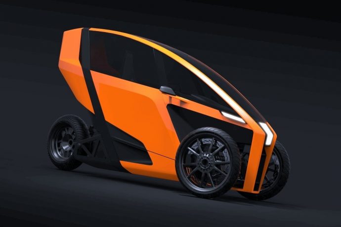 The AKO trike looks halfway between a car & a bike, and feels like riding an airplane