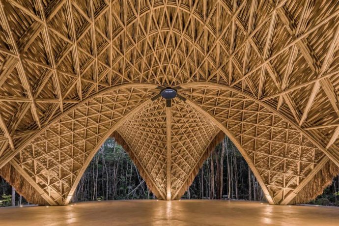Designed completely in bamboo, the Luum Temple celebrates sustainable growth