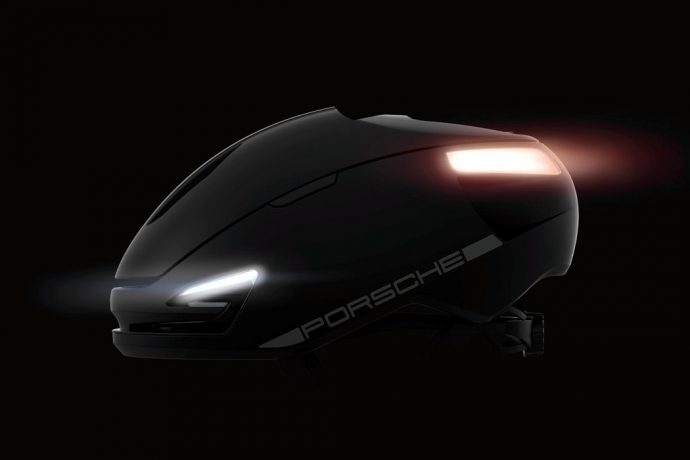 Porsche inspired smart bicycle helmet that integrates turn signals