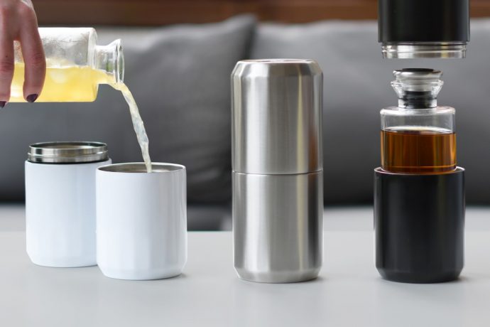 Someone invented this travel-safe decanter to carry your spirits with you on holidays!