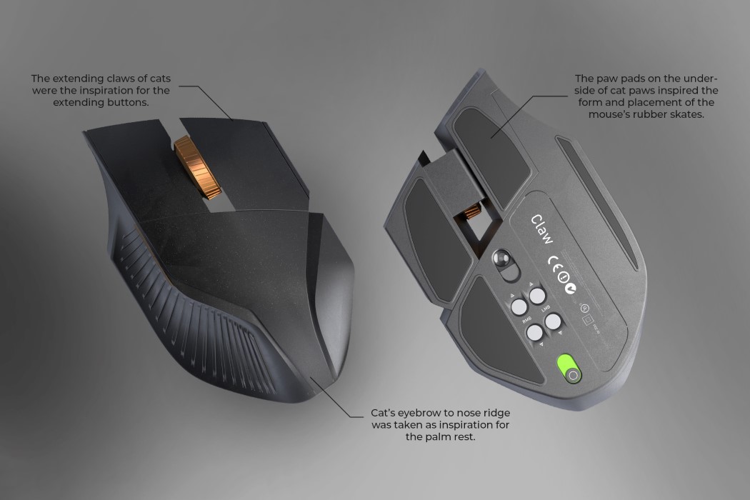 Cat s claw. Маус концепт. Strix Claw Gaming Mouse. Futuristic Mouse with 2 Keys.
