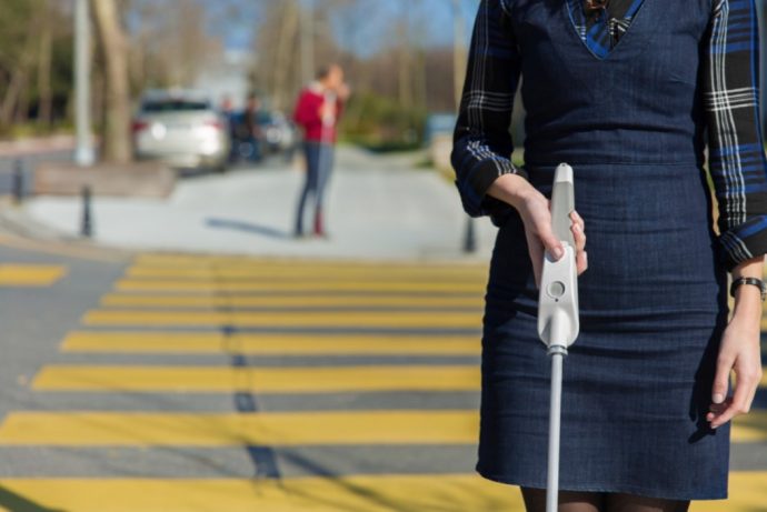 This smart-cane uses Google Maps, Alexa, and Obstacle Detection to guide the visually impaired