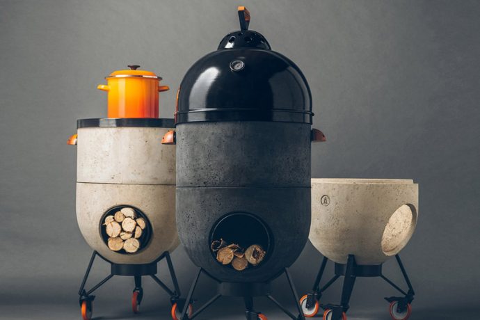 Barbeque in the summer, stay warm in the winter with this grungy 4-in-1 concrete grill