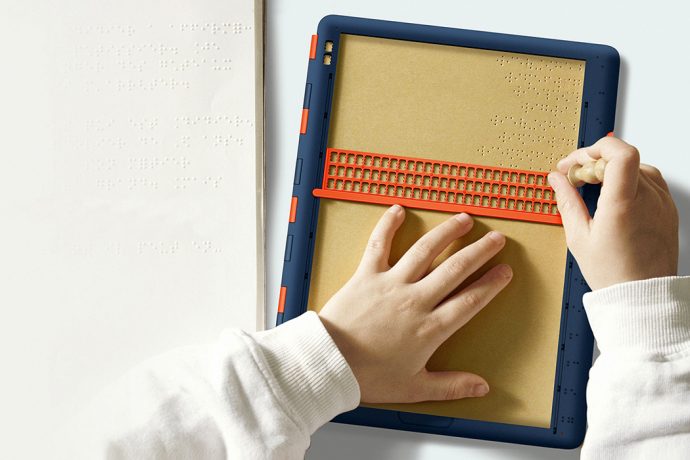 The Barrier-Free Braille Board refreshes the age-old braille-slate design.