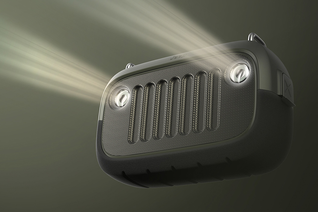 This Jeep inspired outdoor speaker plays your music and lights up your  path! - Yanko Design
