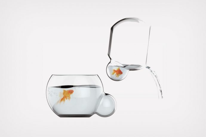 The remarkable simplicity of a fishbowl that lets you change the water without evicting the fish