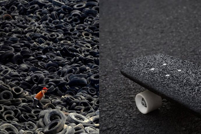 Made from old tires, this skateboard is the sustainability boost the sports tech industry needs!