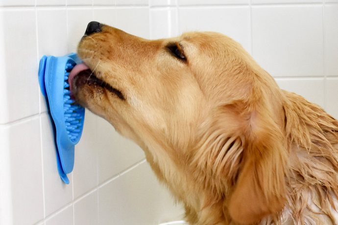 Turn your dog’s dreaded bath time into treat time with this slow feeder!