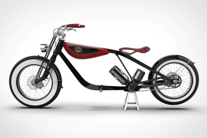 Carota’s Classic E-bike is a minimal interpretation of a cruiser, with a V-twin power train