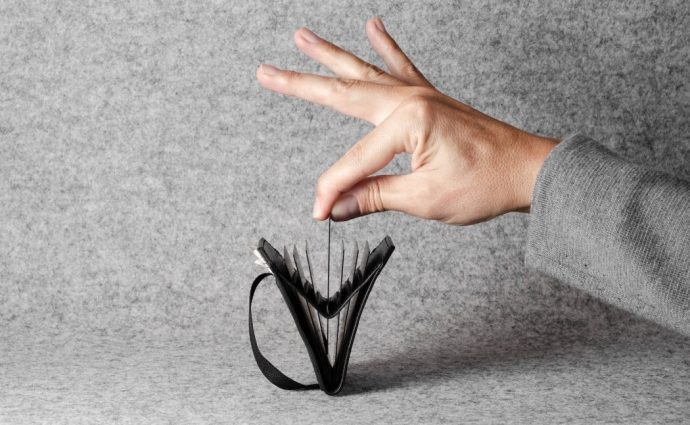 There’s a simple joy in the way this wallet/card-holder opens up like an accordion!