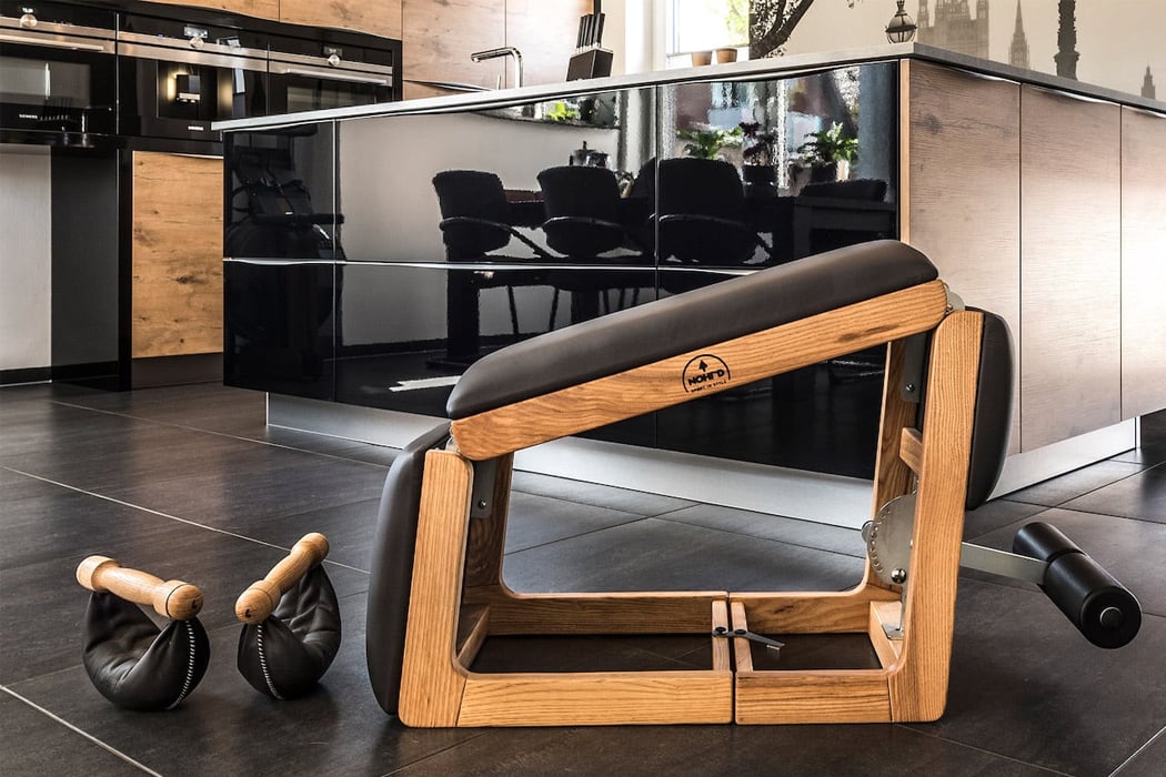 This 3-in-1 exercise bench doubles up as a minimalistic furniture