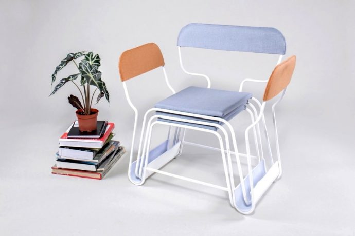 This armchair is actually made up of 3 separate chairs stacked together