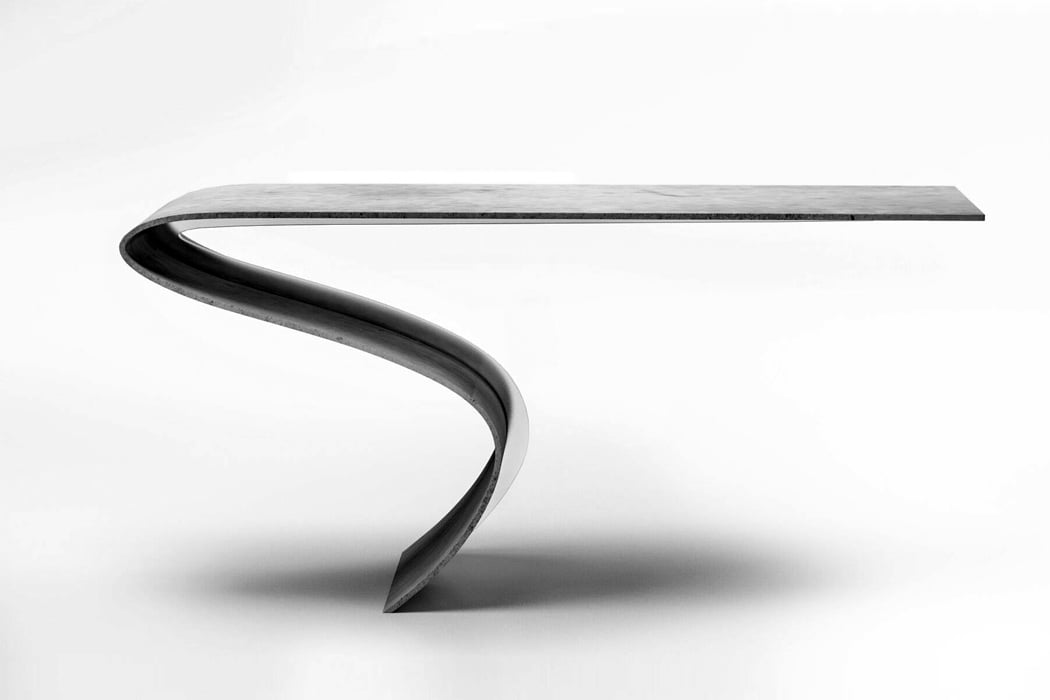 Designed from a mix of concrete and fabric, these tables will surprise