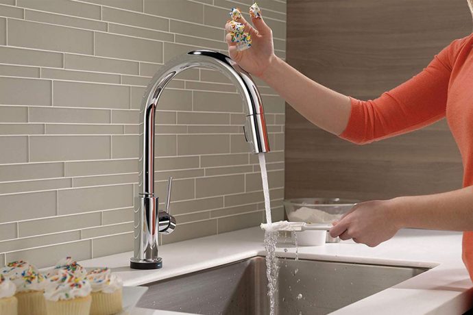 A voice-activated faucet so you can operate the tap, hands-free!