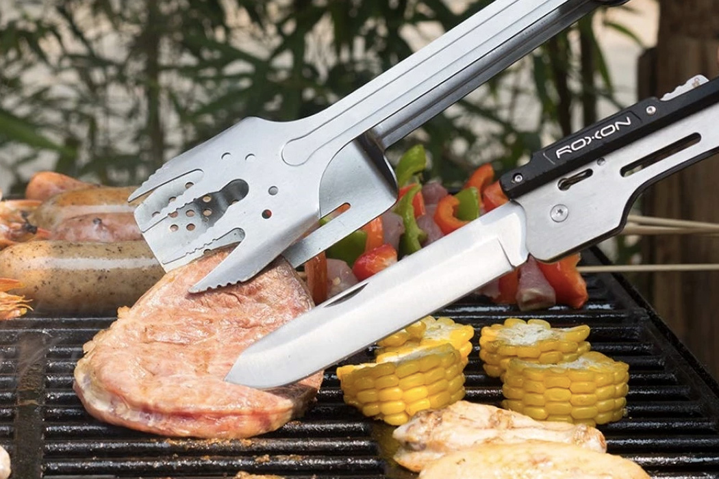 BBQ and Camping Portable Roxon MBT3 6 in 1 Multifunctional Detachable Folding BBQ Tool Set for Backyard Grilling