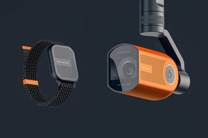This boat-mounted action-camera focuses on the surfer while they’re busy focusing on the waves