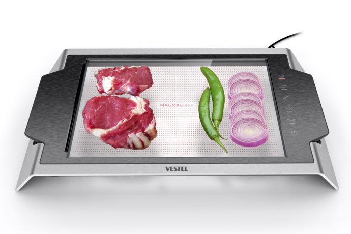 A portable glass grill for a clean safe cooking experience!