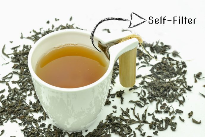 A self-filtering mug that takes care of the tea-bag while you sip your tea