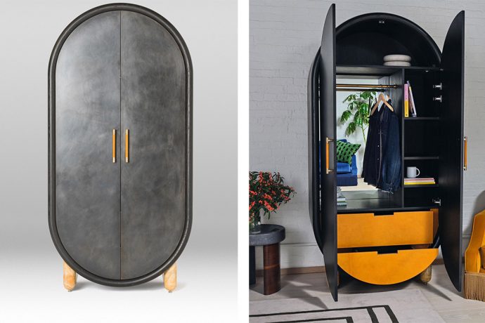 This pill-shaped wardrobe comes with an mirror to give you instant escapism!