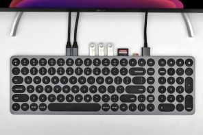 An external keyboard with a built-in multi-port hub sounds like sheer genius