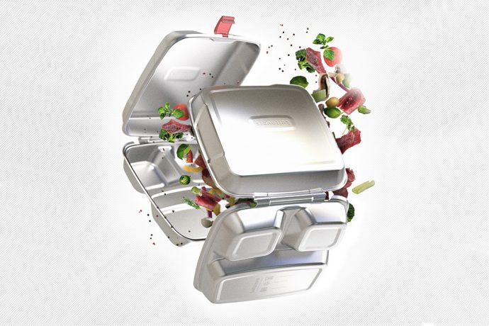 A sustainable takeout box to save 500 years of recycling styrofoam!