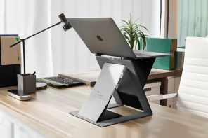 MOFT Z is the world’s thinnest laptop stand that also turns into a standing desk!