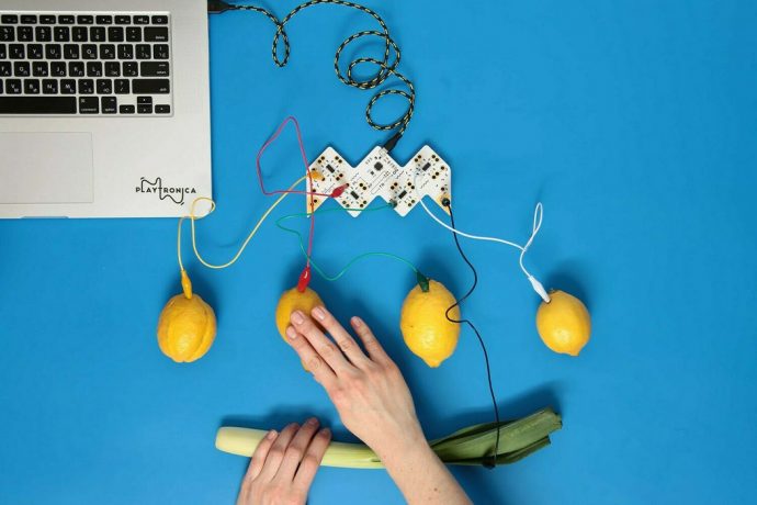 Make music with any conductive object – fruits, water, even your own body!