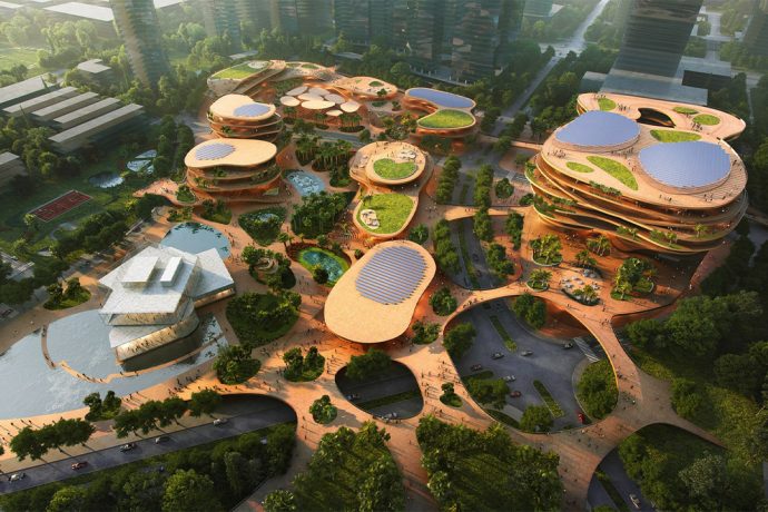 These sustainable terraces create the largest interconnected community living room