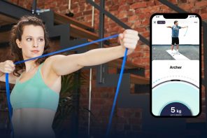 This sensor-equipped resistance band gives you a fully personalized gym workout… at home