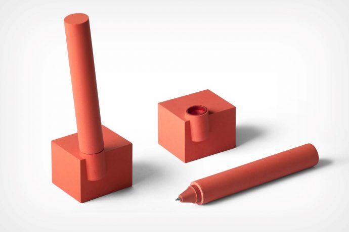 Made out of concrete, the Merge Desk Pen wonderfully captures minimal brutalism