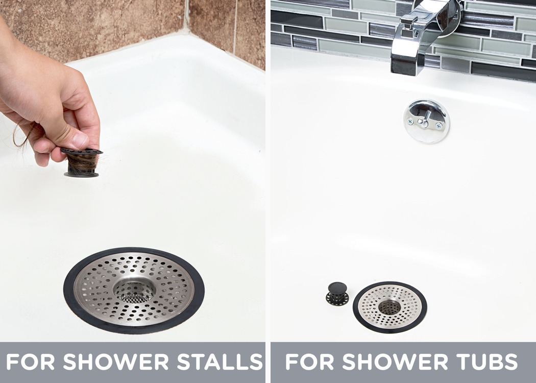 The Showershroom Cleverly Traps And, Bathtub Clogged With Dog Hair