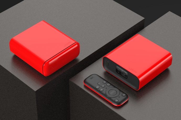 The Tmall Genie projector and remote design is all about visual continuity