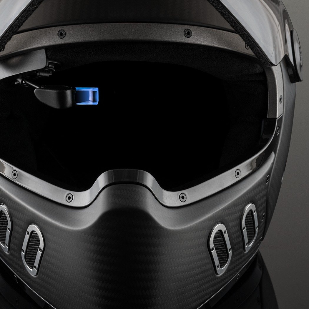 This HUD instantly upgrades your existing helmet with a holographic GPS