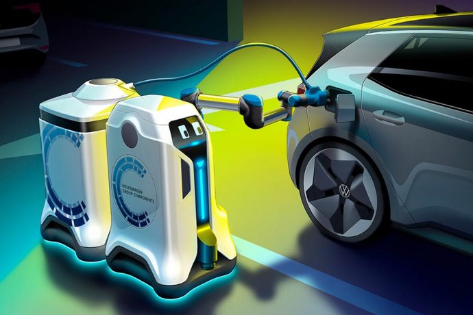 Volkswagen’s latest robot makes charging your electric vehicle as easy as charging your phone!