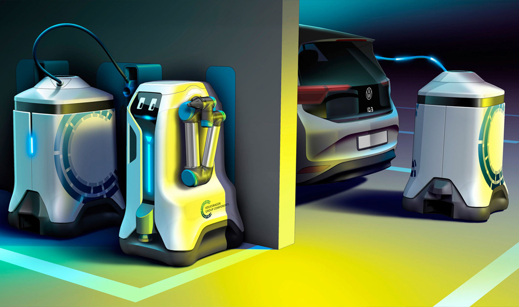 Volkswagen's latest robot makes charging your electric vehicle as