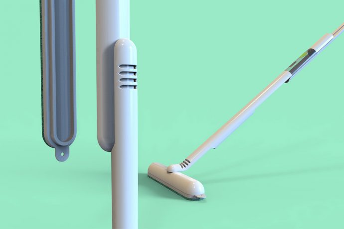 This Swiffer-inspired bathroom cleaning brush even holds your detergent bottle