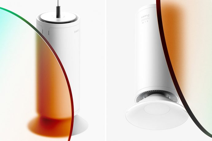 No more opening kitchen windows with this suspended light that doubles as an air purifier !