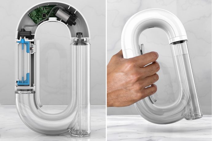 This ergonomic bottle mixes 5 cleaning liquids to create a custom cleanser for every surface!