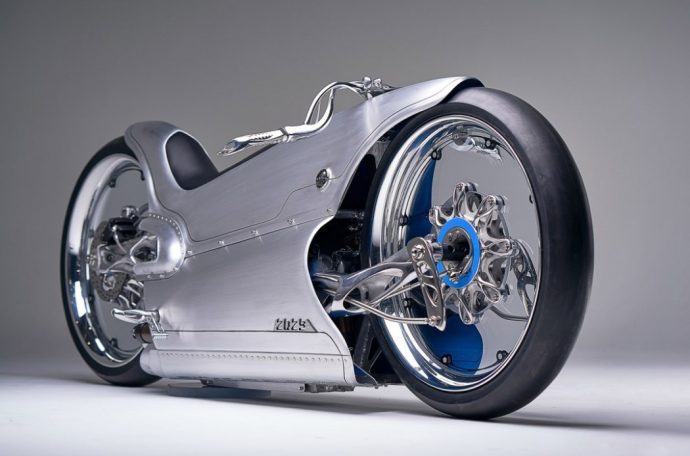 This futuristic custom e-bike comes with organic 3D-printed details and transparent wheel-rims!