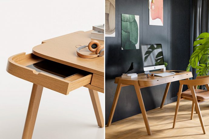 This desk design’s attention to detail makes it perfect for organization addicts!