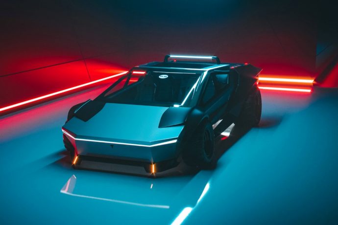 If the Cybertruck and the Batmobile ever had a love-child, this would be it.