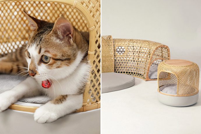 This modular cat furniture is designed to be a lounge for you and your pet!