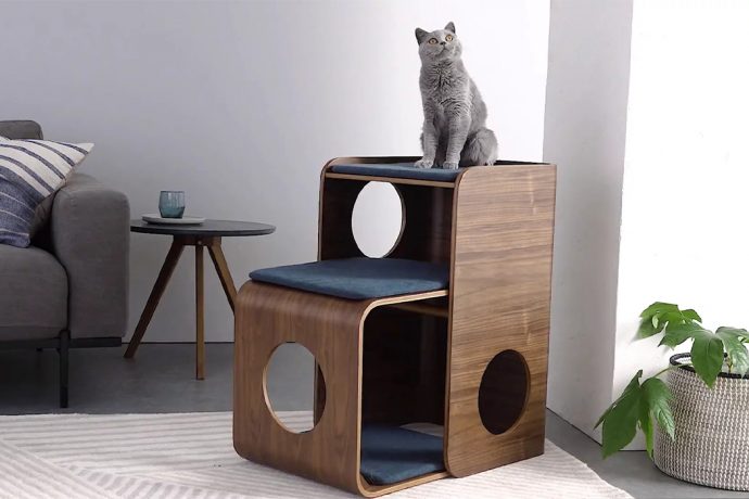 This modular cat climber was designed to fit in with your existing furniture set!