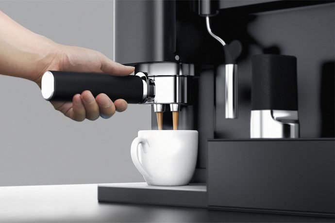 This coffee machine was designed to let you make espressos with one hand