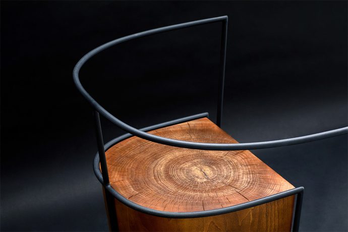 This minimal wooden stubby chair brings the original park bench home!