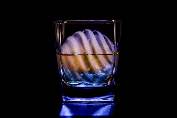 This swirling orb of ice helps make your drinks look amazing and cool faster too!