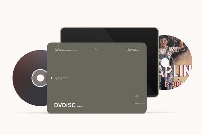 A portable DVD player+display designed to make binge watching easy for the elderly