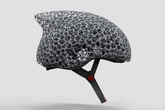 The Voronoi mesh on this bike helmet allows it to absorb maximum impact with minimal material