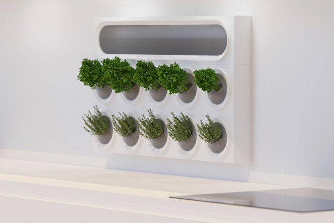 This modular vertical garden was designed to be a self-watering, self-powered, space saver!